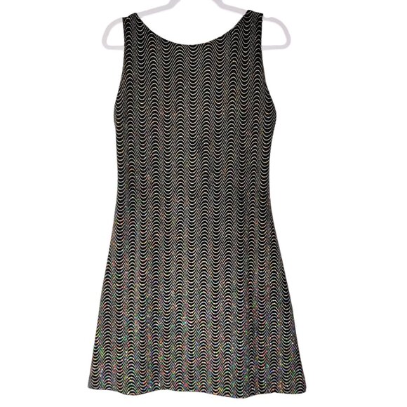 Vintage Ronni Nicole Dress Sz 10 Rainbow Sparkle Backless Party Slinky Black - Picture 4 of 11